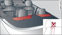 Rear seats: Deployment area of rollover bars